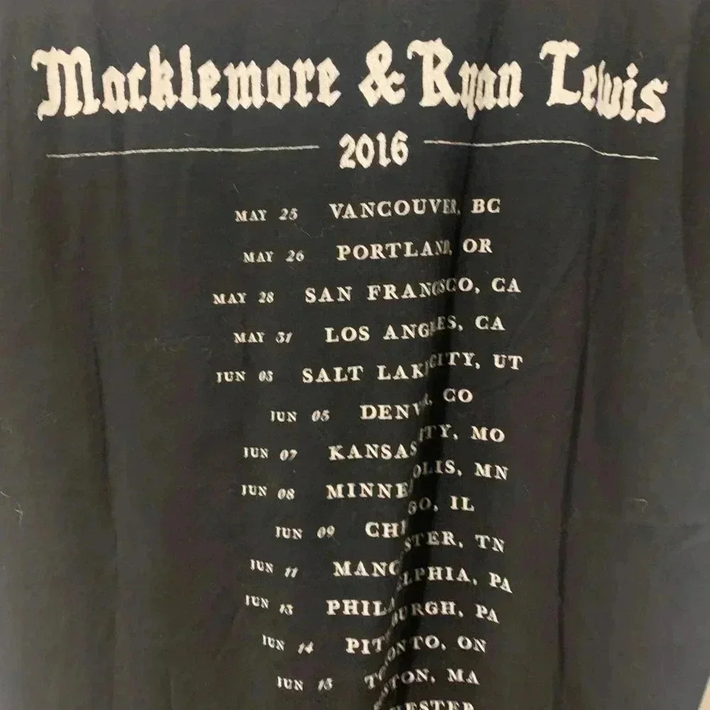 Macklemore and  Ryan Lewis 2016 Concert T-Shirt - Picture 4 of 7